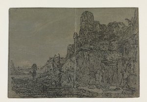 Paysage avec une falaise escarpée, petite version - Hercules Segers