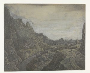 Paysage rocheux avec une route et une rivière