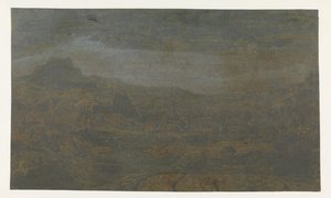 Vallée avec une rivière et une ville avec quatre tours - Hercules Segers