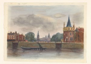 Vue de la tour Schreierstoren à Amsterdam - Herman Eduard Knaake (signed by artist)