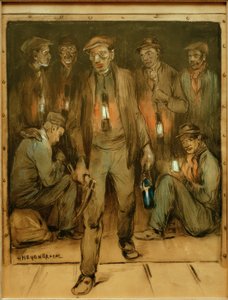 Mineurs entrant dans la mine