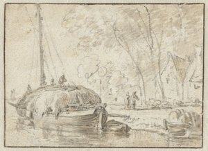 Bateau de foin au bord d