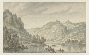 Le Rhin près de Drachenfels - Herman Saftleven