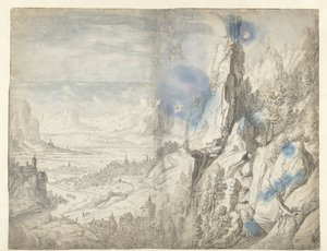 Paysage vaste avec la tentation du Christ