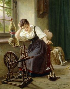 Jouant avec le chat - Herman Sondermann