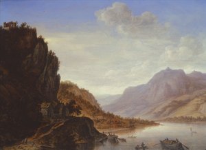 Paysage fluvial montagneux