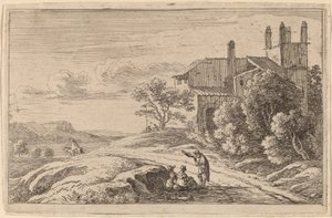 Bâtiment avec une tour carrée