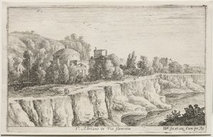 Vues diverses dans et autour de Rome : Saint-Adrien sur la Via Flaminia - Herman van Swanevelt