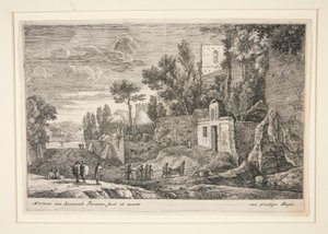 Paysage avec un hôpital, de la série Douze Paysages - Herman van Swanevelt