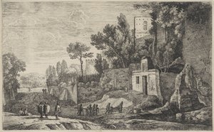 Paysage avec un hôpital