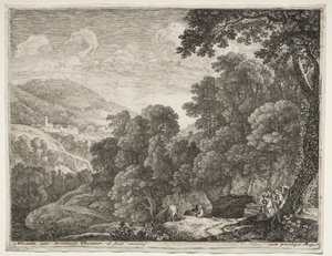 La fuite en Égypte : La grotte - Herman van Swanevelt