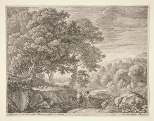 Les petits anges sur la colline, de la série La Fuite en Égypte - Herman van Swanevelt