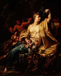 Bacchante avec un putto, des satyres et des nymphes