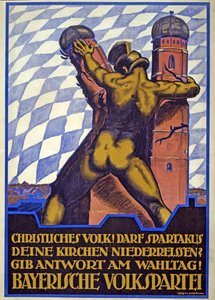Affiche de campagne électorale pour le Parti populaire bavarois - Hermann Keimel