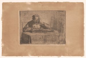 Homme juif lisant - Hermann Struck (signed by artist)