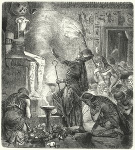 Un jeune pharaon égyptien dans un temple - Hermann Vogel