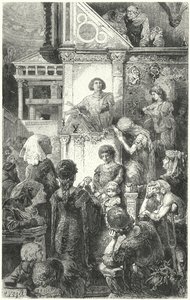 Giovanni Boccaccio récitant la Divine Comédie de Dante au peuple de Florence, 14e siècle - Hermann Vogel