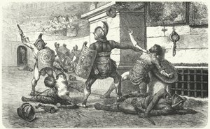 Gladiateurs combattant dans l