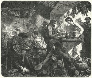 Scène dans une taverne dans la Rome antique - Hermann Vogel
