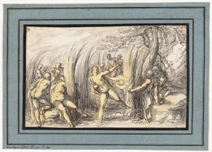 Nymphes chassées par des satyres