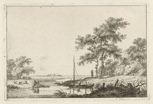 Paysage avec un petit bateau - Hermanus Fock