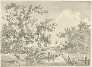 Paysage avec deux pêcheurs - Hermanus Fock