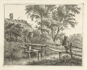 Homme sur un pont - Hermanus Fock