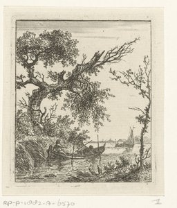 Barque avec deux hommes - Hermanus Fock