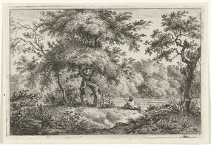 Homme se reposant dans la forêt