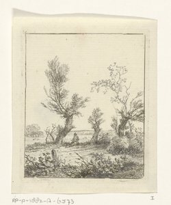 Dessinateur entre les saules - Hermanus Fock