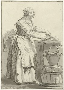 Femme nettoyant du poisson - Hermanus Fock