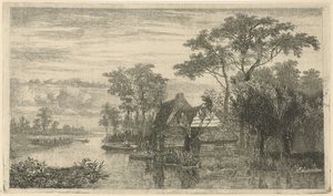 Vue de rivière avec pêcheurs