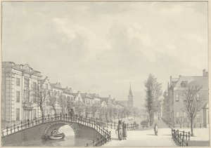 Vue sur le Rapenburg à Leyde depuis le pont Nieuwsteeg, 1807 - Hermanus Numan (signed by artist)