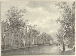 Vue du Rapenburg à Leyde depuis le Groenebrug, 1807