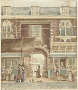 La Petite Porte des Poissons sur la Vijgendam avec vue sur le marché aux poissons - Hermanus Petrus Schouten