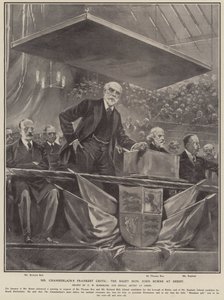 Le critique le plus franc de M. Chamberlain : le très honorable John Burns à Derby - Hermanus Willem (after) Koekkoek