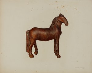 Cheval jouet sculpté