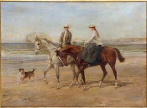 Cavaliers sur le rivage - Heywood Hardy