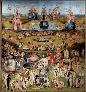 Le Jardin des délices. Panneau central : les amants savourant les fruits - Hieronymus Bosch