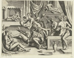 Hommes et femmes se baignant - Hieronymus Cock