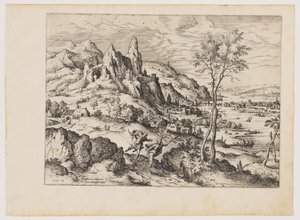 Daphné persécutée par Apollon, extrait de Paysages avec scènes bibliques et mythologiques