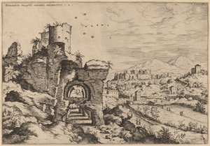 Ruines sur le Palatin, vue vers les thermes de Caracalla