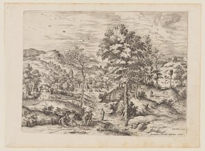 Le bon Samaritain, extrait de Paysages avec scènes bibliques et mythologiques - Hieronymus Cock