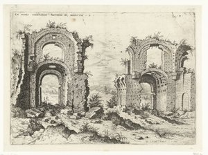 Deuxième vue des Thermes de Dioclétien (Ruines romaines) - Hieronymus Cock