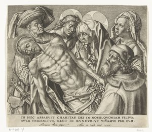 Le corps du Christ mort est porté - Hieronymus Wierix