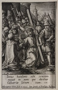 La Passion : Le Christ portant la croix - Hieronymus or Jerome Wierix