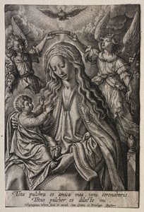 Vierge couronnée par deux anges - Hieronymus or Jerome Wierix