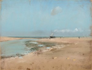 Plage à marée basse (embouchure de la rivière)