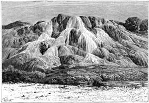 Cascade pétrifiée de Hammam el Meskoutine, Algérie, vers 1890