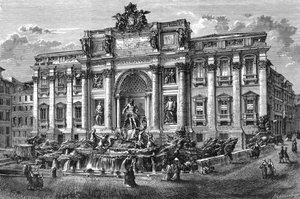 La fontaine de Trevi, Italie, 19e siècle - Hildibrand